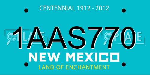 1AAS770 New Mexico License Plate