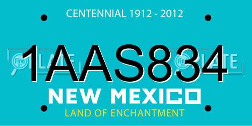 1AAS834 New Mexico License Plate