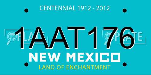 1AAT176 New Mexico License Plate