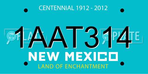 1AAT314 New Mexico License Plate