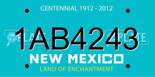 1AB4243 New Mexico License Plate