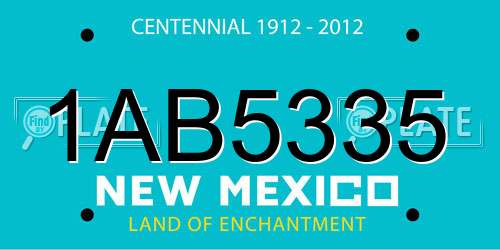 1AB5335 New Mexico License Plate