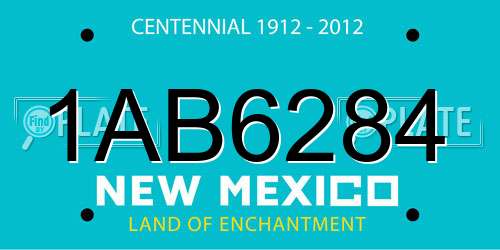1AB6284 New Mexico License Plate