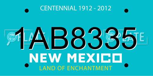 1AB8335 New Mexico License Plate