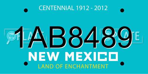 1AB8489 New Mexico License Plate