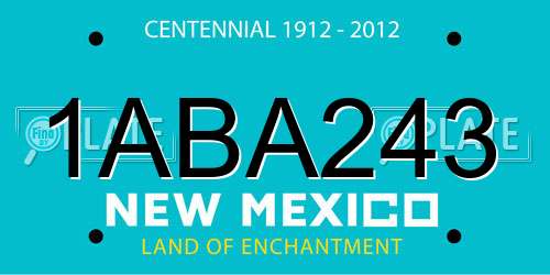 1ABA243 New Mexico License Plate