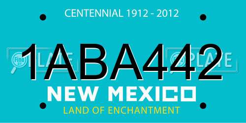 1ABA442 New Mexico License Plate