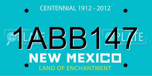 1ABB147 New Mexico License Plate