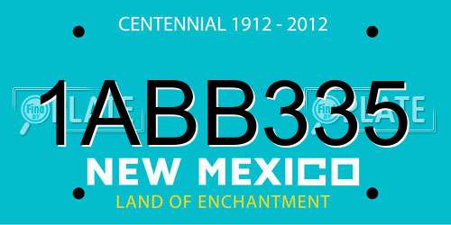 1ABB335 New Mexico License Plate