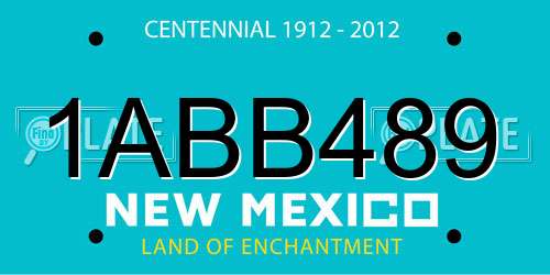 1ABB489 New Mexico License Plate