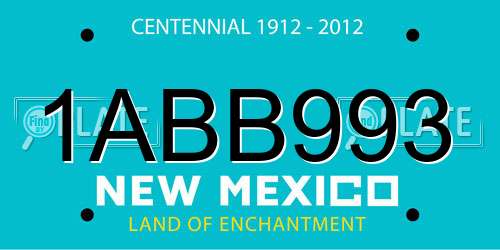 1ABB993 New Mexico License Plate