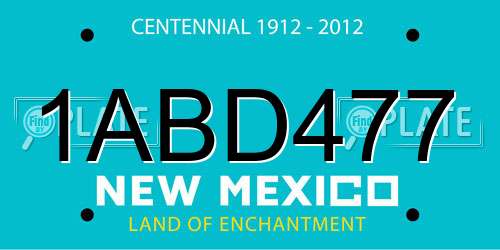 1ABD477 New Mexico License Plate