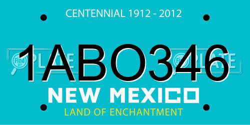 1ABO346 New Mexico License Plate