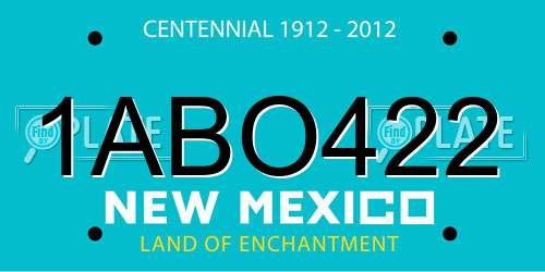 1ABO422 New Mexico License Plate