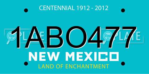 1ABO477 New Mexico License Plate