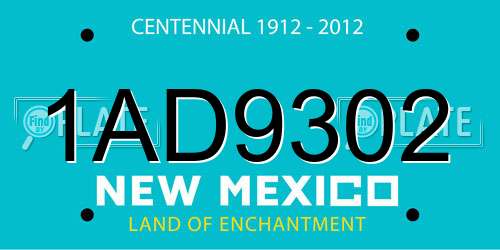 1AD9302 New Mexico License Plate