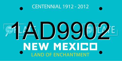 1AD9902 New Mexico License Plate