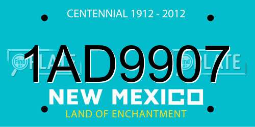 1AD9907 New Mexico License Plate