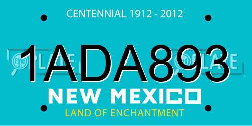 1ADA893 New Mexico License Plate