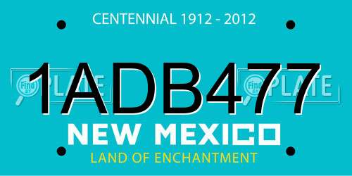 1ADB477 New Mexico License Plate