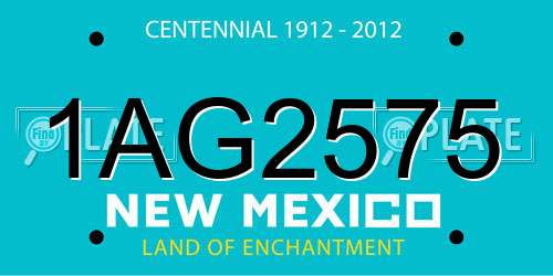 1AG2575 New Mexico License Plate
