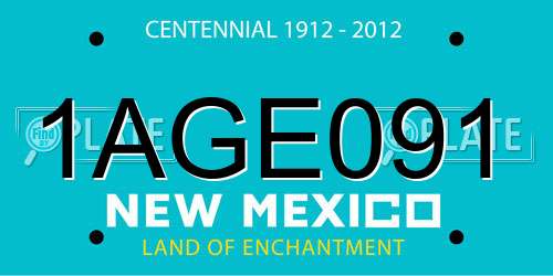 1AGE091 New Mexico License Plate