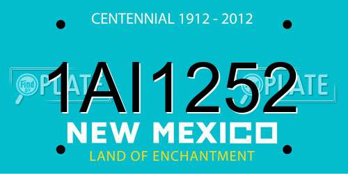 1AI1252 New Mexico License Plate