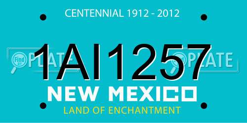1AI1257 New Mexico License Plate