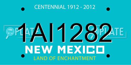 1AI1282 New Mexico License Plate