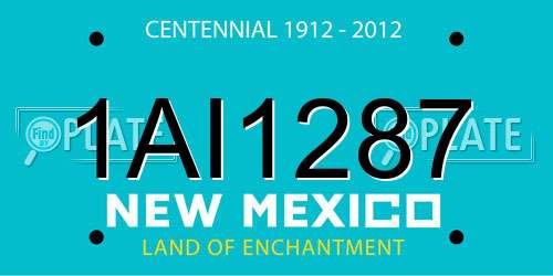 1AI1287 New Mexico License Plate