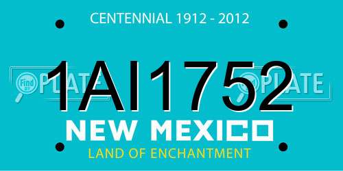 1AI1752 New Mexico License Plate