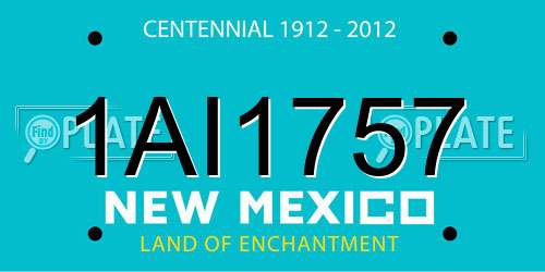 1AI1757 New Mexico License Plate