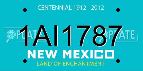 1AI1787 New Mexico License Plate