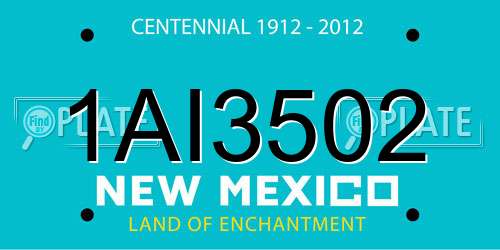 1AI3502 New Mexico License Plate