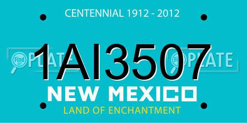 1AI3507 New Mexico License Plate