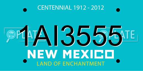 1AI3555 New Mexico License Plate