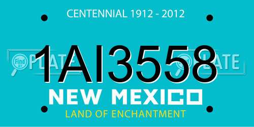 1AI3558 New Mexico License Plate