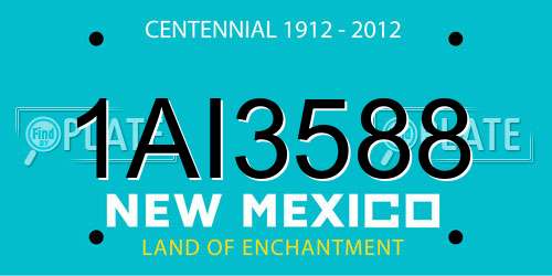 1AI3588 New Mexico License Plate