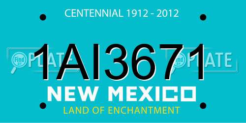 1AI3671 New Mexico License Plate