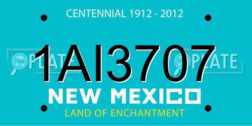 1AI3707 New Mexico License Plate