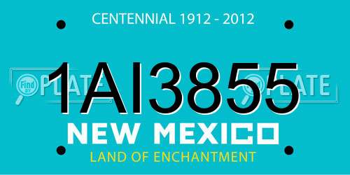 1AI3855 New Mexico License Plate