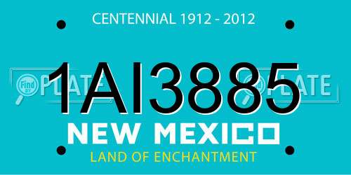 1AI3885 New Mexico License Plate
