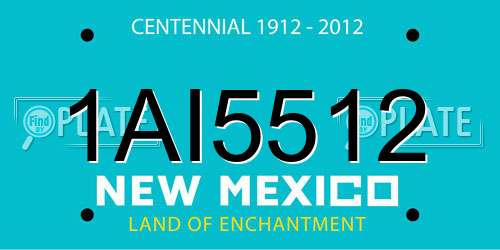 1AI5512 New Mexico License Plate