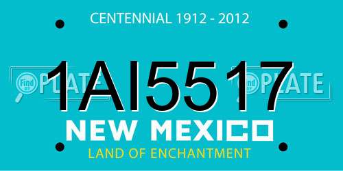1AI5517 New Mexico License Plate