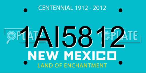 1AI5812 New Mexico License Plate