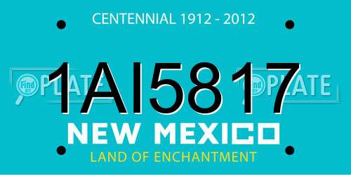 1AI5817 New Mexico License Plate
