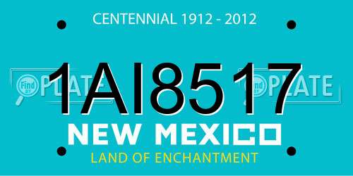1AI8517 New Mexico License Plate