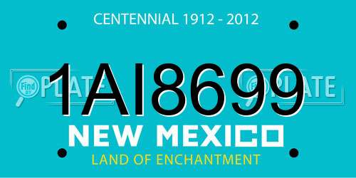 1AI8699 New Mexico License Plate