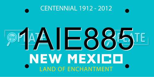 1AIE885 New Mexico License Plate