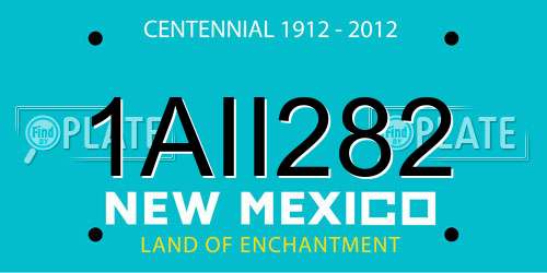 1AII282 New Mexico License Plate